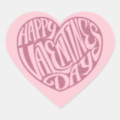 Cute Pink Valentijnsdag Hart Sticker (Voorkant)