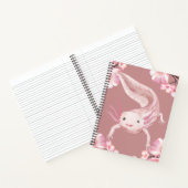 Cute Pink Watercolor Axolotl Spiral Notebook Notitieboek (Binnen)