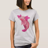 Cute Pink Watercolor Axolotl Women's T-Shirt (Devant)