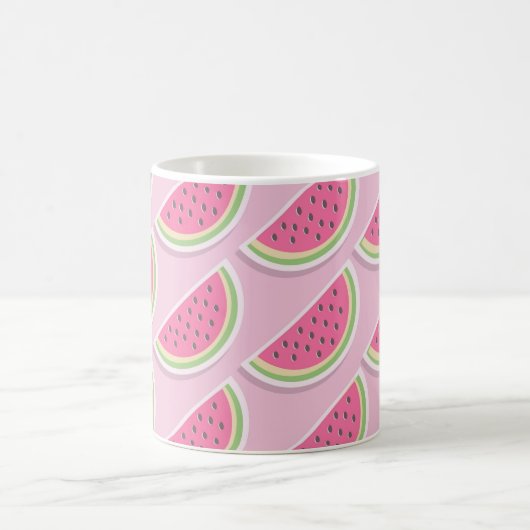 Cute Pink Watermelon Pattern Koffiemok (Center)