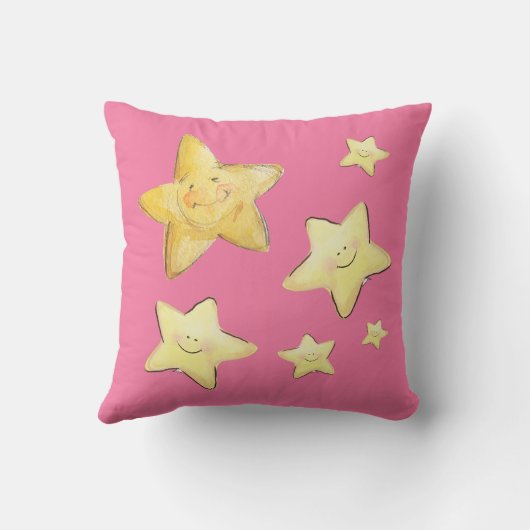 Cute Pink Waterverf Beer Slaaptijd Nursery Kussen (Achterkant)