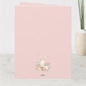 Cute Pink Waterverf Bunny Baby shower Bedankkaart (Achterkant)