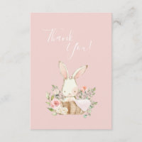 Cute Pink waterverf Bunny Baby shower