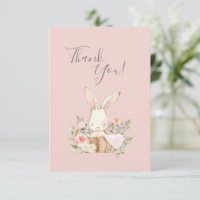 Cute Pink waterverf Bunny Baby shower Hartelijk da