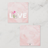 Cute Pink Waterverf Cactus Valentijnsdag Notitiekaartje (Voorkant / Achterkant)