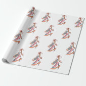 Cute Pink Waterverf Diva Glam Stilettos Cadeaupapier (Uitgerold)