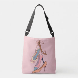 Cute Pink Waterverf Diva Glam Stilettos Canvas tas