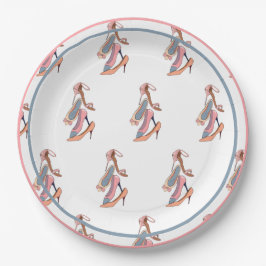 Cute Pink Waterverf Diva Glam Stilettos Papieren Bordje