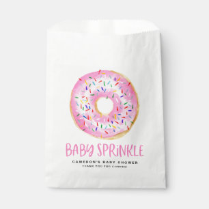 Cute Pink Waterverf Donut Baby Sprinkle Dank je Bedankzakje