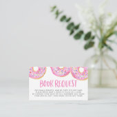Cute Pink Waterverf Donuts Sprinkles Book Request Informatiekaartje (Staand voorkant)