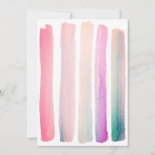 Cute Pink Waterverf Strokes Kinderen Birthday Part Kaart (Achterkant)