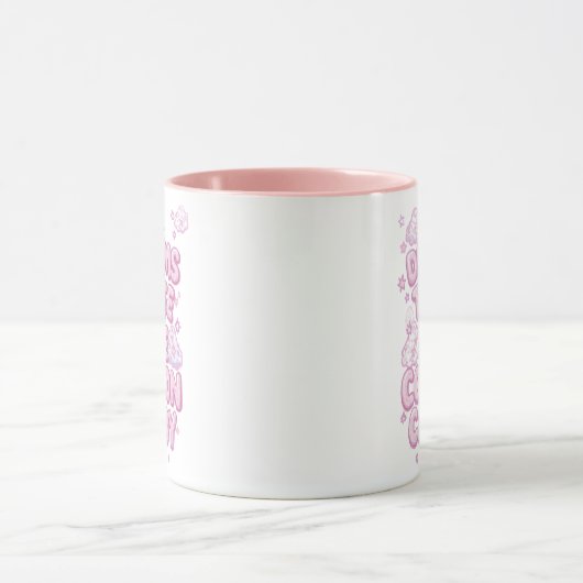 Cute Pink Whimsical Dreamer Typography Mok (Midden)