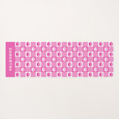 Cute Pink White Gingham Paw Prins Custom Yogamat (Achterkant (horizontaal))