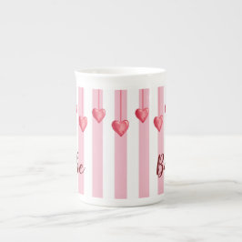 Cute Pink White Heart Valentijnsdag Specialty Mok