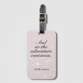 Cute Pink White Planes Adventure blijft op maat Bagagelabel (Voorkant (verticaal))