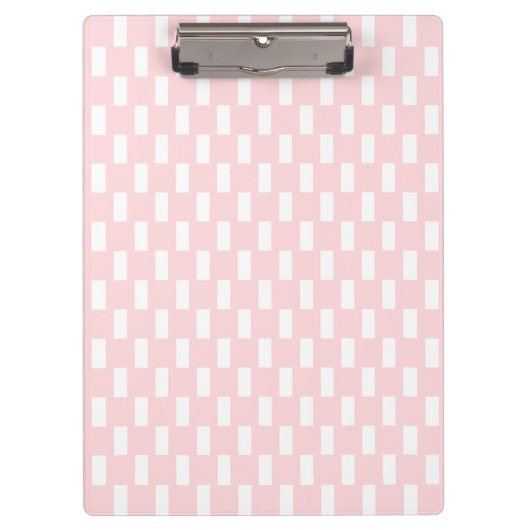 Cute Pink & White Square Clipboard  Klembord (Voorkant)