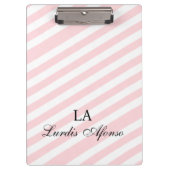 Cute Pink & White Stripe Clipboard Klembord (Voorkant)