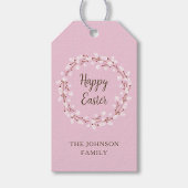 Cute Pink Willow Happy Pasen Cadeaulabel