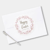 Cute Pink Willow Happy Pasen Ronde Sticker