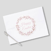 Cute Pink Willow Happy Pasen Ronde Sticker