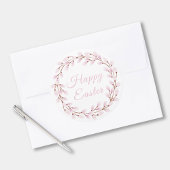 Cute Pink Willow Happy Pasen Ronde Sticker