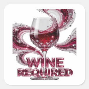 Cute Pink WINE OBLIGATOIRE Autocollant Art