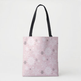 Cute Pink Winter Snowflake Holiday Season Draagtas