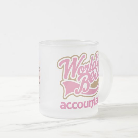 Cute Pink Worlds Best Accountant Matglas Koffiemok (Voorkant rechts)