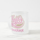 Cute Pink Worlds Best Accountant Matglas Koffiemok (Voorkant links)