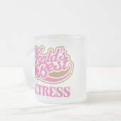 Cute Pink Worlds Best Actress Matglas Koffiemok (Voorkant links)