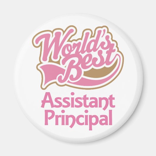 Cute Pink Worlds Best Assistant Principal Magneet (Voorkant)