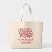 Cute Pink Worlds Best Occupational Therapist Grote Tote Bag (Voorkant)