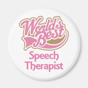 Cute Pink Worlds Best Speech Therapist Magneet