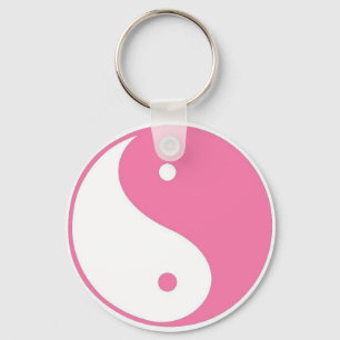 Cute Pink Yin Yang sleutelhanger