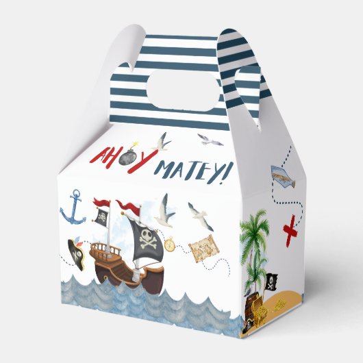 Cute Pirate Birthday Parchment Bedankt Bedankdoosjes (Achterkant)