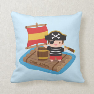 Cute Pirate Boy Sailing Adventure Kinder Room Kussen