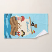 Cute Pirate Boys & Big Ship Custom Name Bad Handdoek (Handdoek)