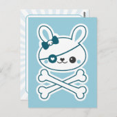 Cute Pirate Bunny Briefkaart (Voorkant / Achterkant)