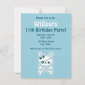 Cute Pirate Bunny Invitations de fête d'anniversai (Dos)