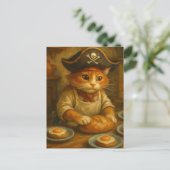 Cute Pirate Cat Baker Briefkaart (Staand voorkant)