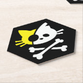 Cute Pirate Cat Kartonnen Onderzetters (Schuin)