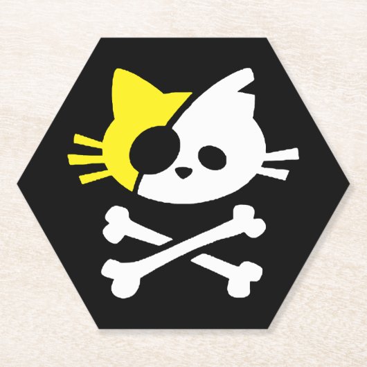 Cute Pirate Cat Kartonnen Onderzetters (Voorkant)