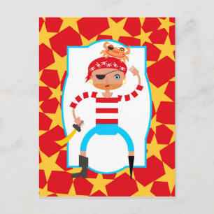 Cute pirate en krab briefkaart
