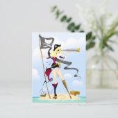 Cute Pirate Girl Briefkaarten (Staand voorkant)