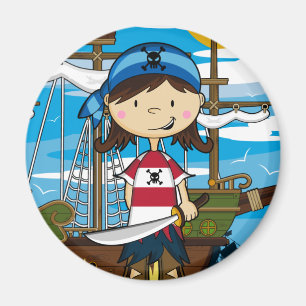 Cute Pirate Girl Magnet Magneet