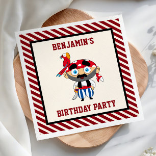 Cute Pirate Kids Verjaardagsfeest Papier Servet