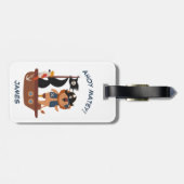 Cute Pirate Lion, gepersonaliseerd Kind Bagagelabel (Achterkant horizontaal)