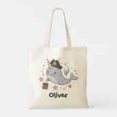 Cute Pirate Narwhal Tote Bag (Achterkant)