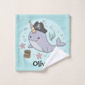 Cute Pirate Narwhal Washandje (Wasdoekje)