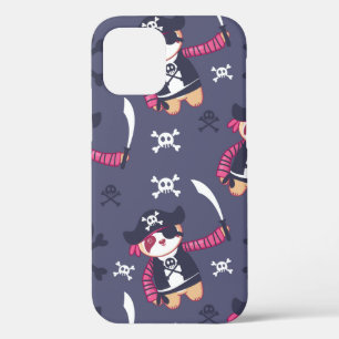 Cute Pirate Panda Beer Pattern iPhone 12 Hoesje